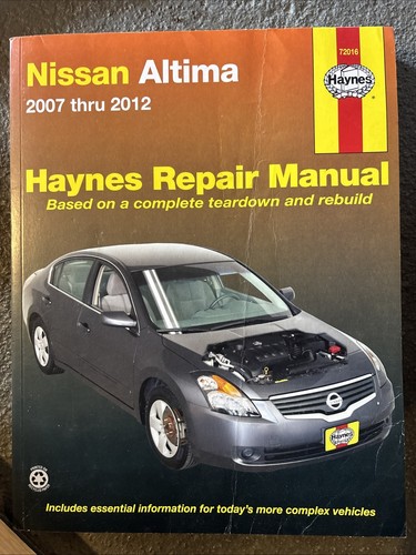 Nissan Altima 2007 - 2012 Repair Manual (Haynes Repair Manual) By Haynes - GOOD