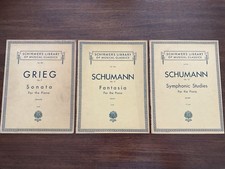 Lot of 3 Schirmer's Library of Musical Classics PIANO BOOKS Schumann Grieg