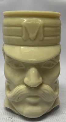 Avon Männlicher Schnurrbart Kopf Figurine Tasse Stein Creme Off-white Deko
