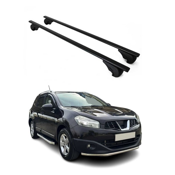 DachträGer GrundtäGer FüR Nissan Qashqai +2 J10 2006-2014 75Kg Metall Schwarz 2X-image