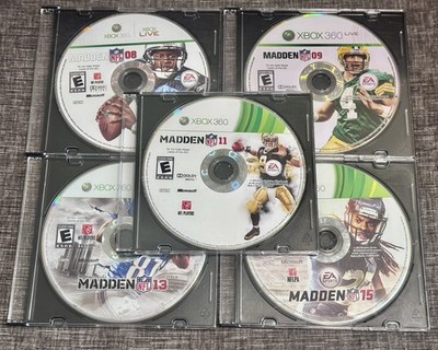 EA Sports Madden NFL Xbox 360 Sports Lot - 08, 09, 11, 13, 15 Discs Only