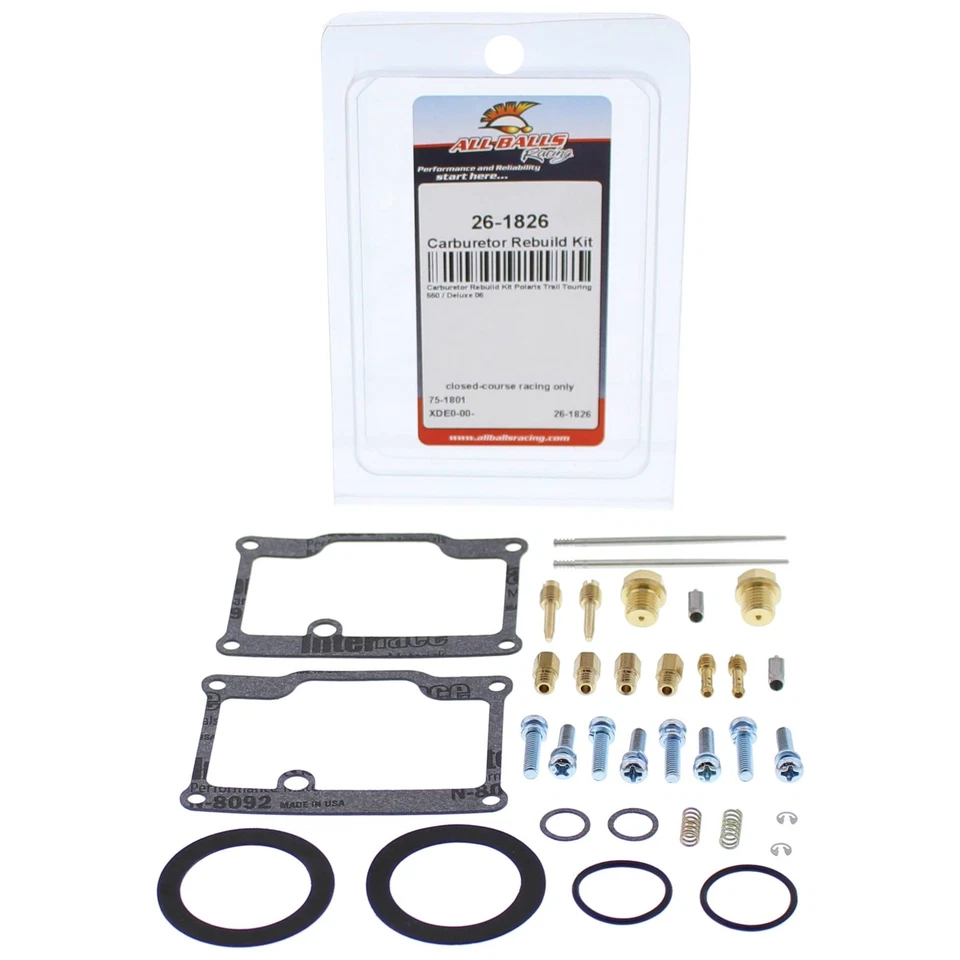 All Balls Carburetor Rebuild Kit 26-1826 for Polaris Trail Touring 550/Deluxe 06 Foto 2 de 4