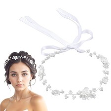 Hair Accessories 1 Piece Bridal Pearl Flower Headpiece Headband Flower Pearl ...