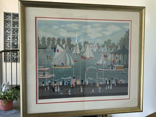 Michel Delacroix, Regates a Enghien,  Hand Signed Serigraph Print