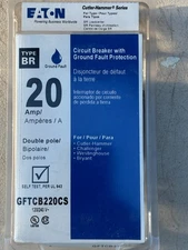 Eaton Type BR 20-amp 2 -Pole Ground Fault Circuit Breaker GFTCB220CS