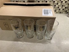4 Brand New Guinness Embossed Harp Gold Logo  Style 16oz Pint Beer Glass