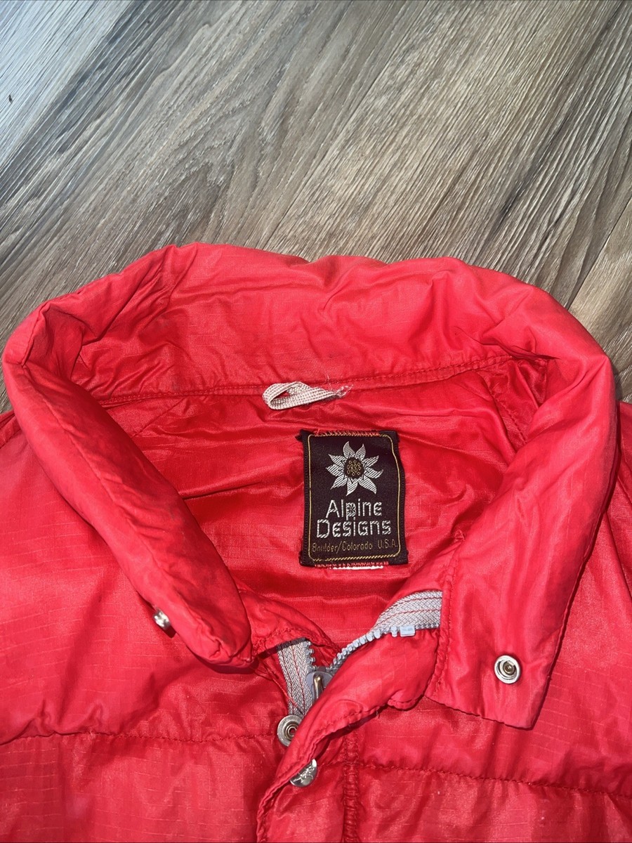 Vintage 1980s Alpine Designs Boulder CO L Trashed Down Puffer