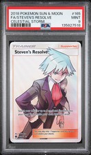 2018 Pokemon Sun & Moon Celestial Storm Fa Steven's Resolve #165 PSA 9 on eBay