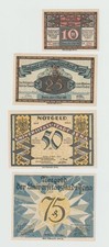 10 penny. 25 Pfennig, 50 Pfennig and 75 Pfennig University City Jena 1921