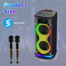 Portable Wireless Party Speaker With LED Light Wireless Mic Remote Control TWS T