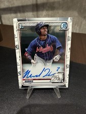 2020 Bowman Chrome Michael Harris 1st Bowman Chrome Auto CPA-MH Braves On Card