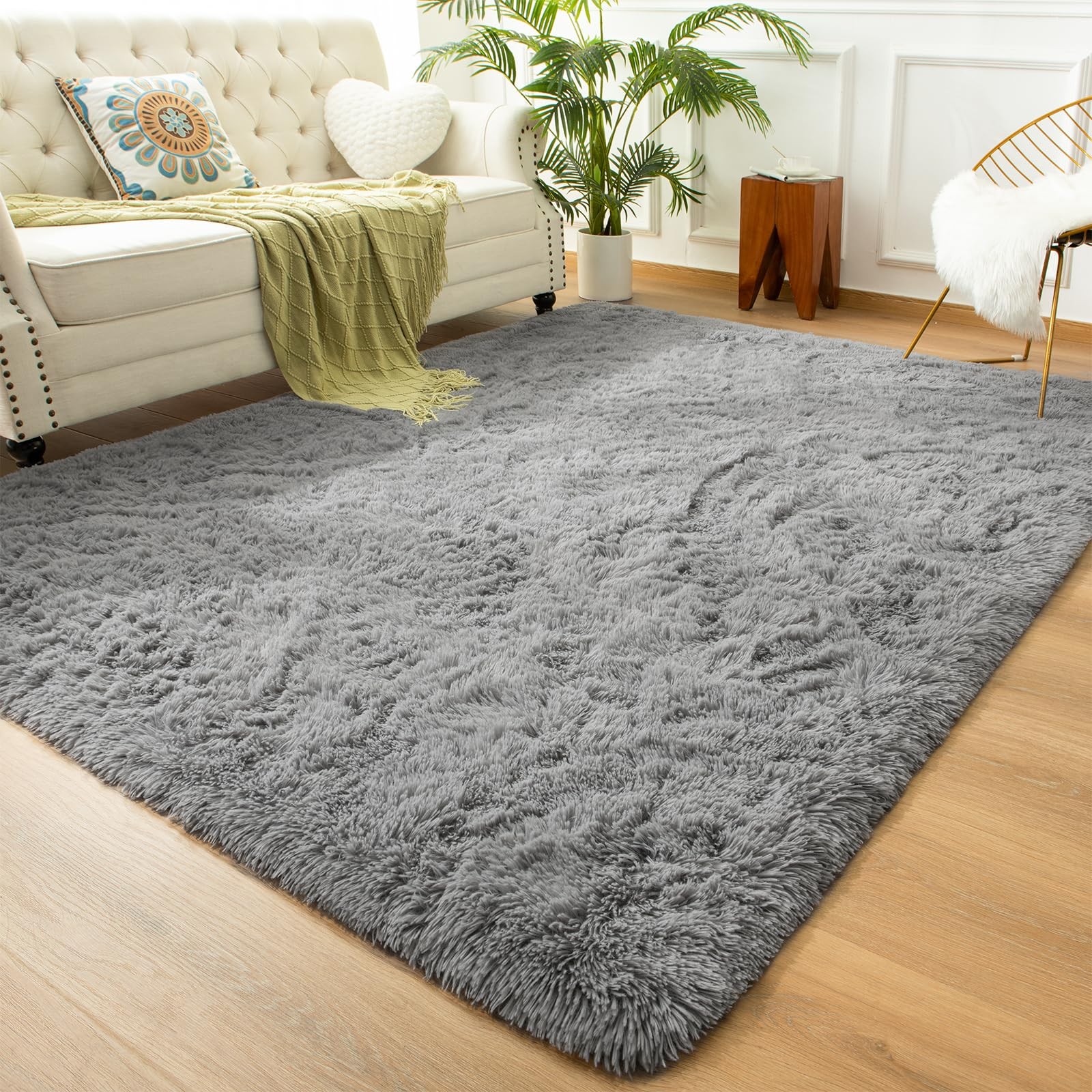 Soft Fluffy Bedroom Rugs, 5 x 8 Feet Indoor Shaggy Plush Area Rug for Boys Gi...