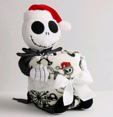 Disney Nightmare Before Christmas Jack Skellington Plush Blanket Set NWT 50x60