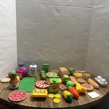 Little Tikes Shop N Learn Smart Checkout Grocery Food Lot 42 items Money Coins