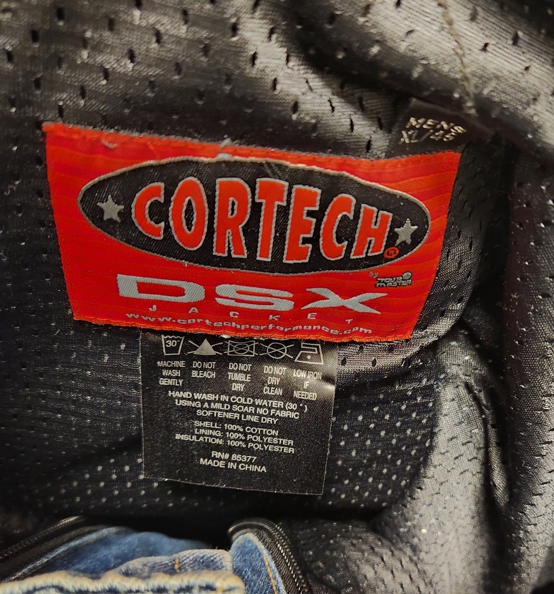 Cortech DSX Men's Motorcycle Jacket Denim Riding Armor, Padded, XL