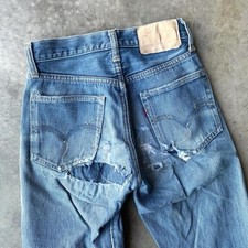 VTG 1960s big E selvedge Levi  s 502 lemon stitching Talon Zip 4 Stamp