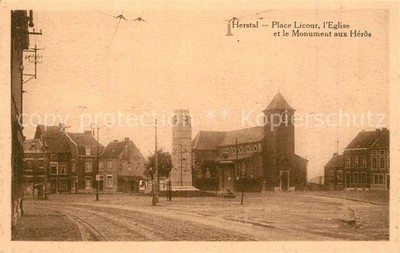 Herstal Place Licour l Eglise et le Monument aux Heros