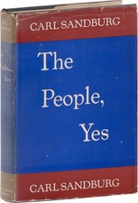 Carl SANDBURG / People Yes Malcolm Cowley's Review Copy Signed 1st Edition 1936