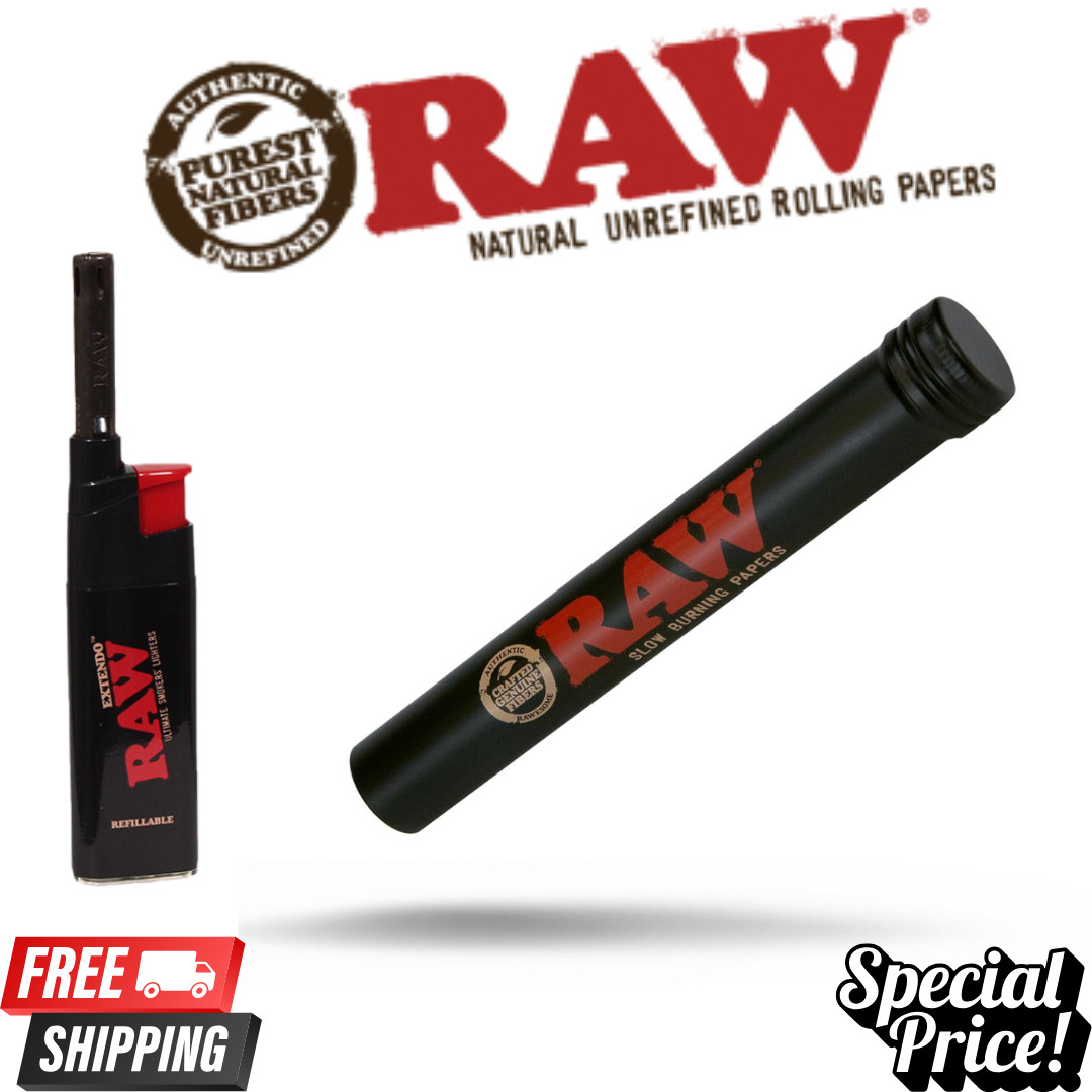 + Raw Aluminum Tube Black 110mm | Smell-proof Travel Set
