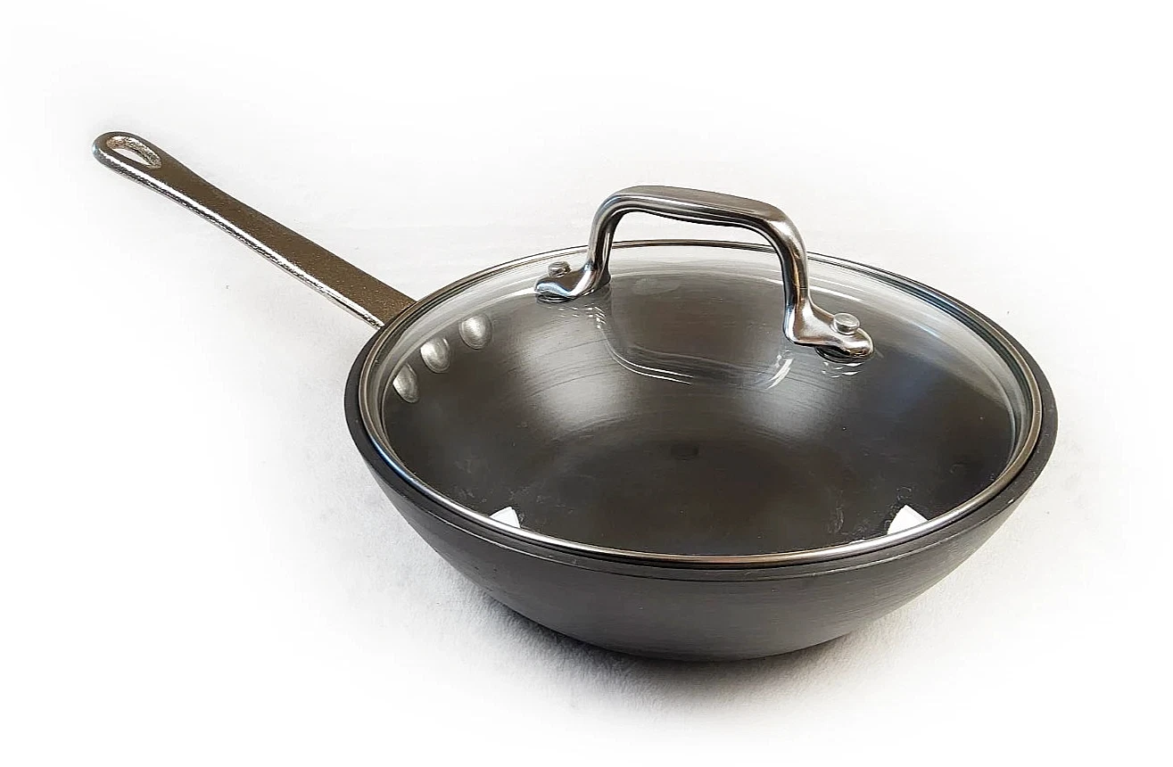 Calphalon Commercial Aluminum Cookware 175 Anodized 8" Wok Solo Stir Fry Pan USA