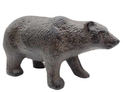 #ad Vintage Cast Iron Metal Bronzed Heavy Bear Figure 8quot; Unmarked Patina Nice $129.00