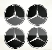 4x Set 60mm Nabenkappen Nabendeckel Schwarz Felgendeckel Für Mercedes-Benz
