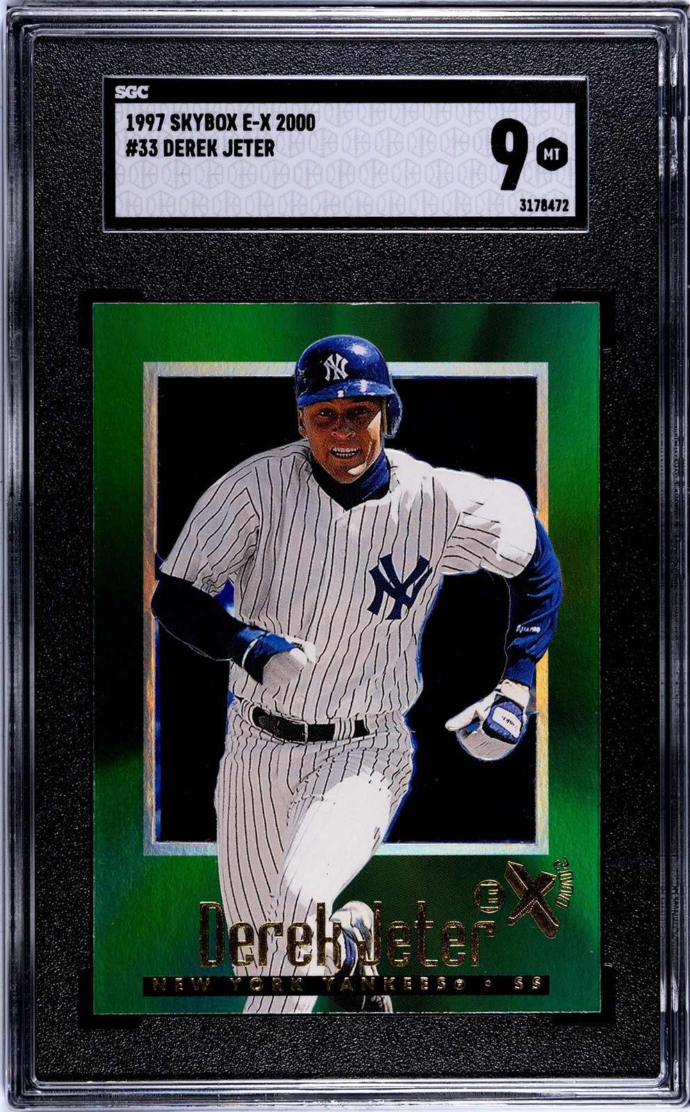 1997 SkyBox E-X 2000 #33 Derek Jeter SGC 9