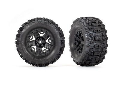 Traxxas 1/10 Rustler 2WD VXL * Sledgehammer 2.8'' Pre-Glued Tires, Black (2)