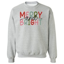 Merry and Bright Cute Style - Xmas Funny Celebration Unisex Crewneck Sweatshirt