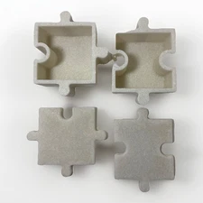 Kavana Decor Puzzle Marble Trinket Dish Set White Speckled Stone Catchall