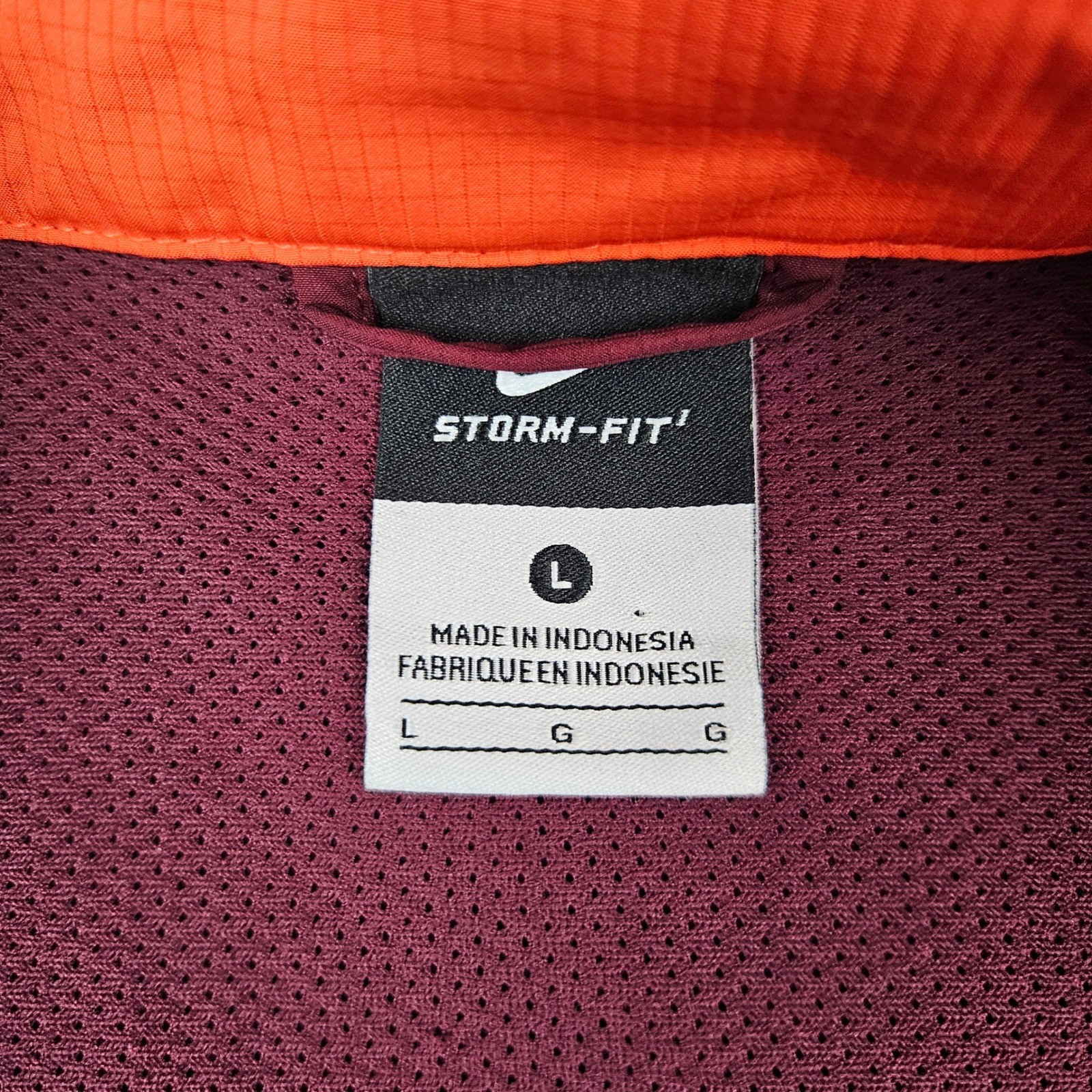 SACAI X NIKE Nike Virginia Tech Hokies Storm Fit Pullover Giacca Uomo L VT Quarto Zip Marrone