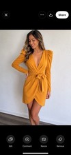 Fashion Nova Owning This Moment Mini Dress Mustard Size M
