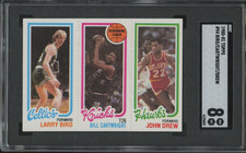 1980 Topps Basketball #94 Larry Bird Bill Cartwright John Drew NM-MT SGC 8