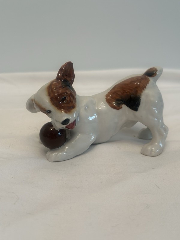 Royal Doulton Porcelain Jack Russell Terrier Dog Figurine Playing with Ball
