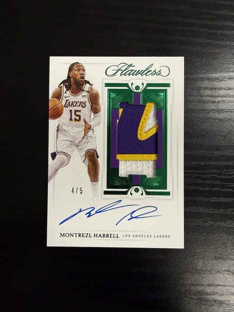 2020 Flawless Montrezl Harrell Game Worn Lakers Vertical Patch Auto 4/5 Emerald