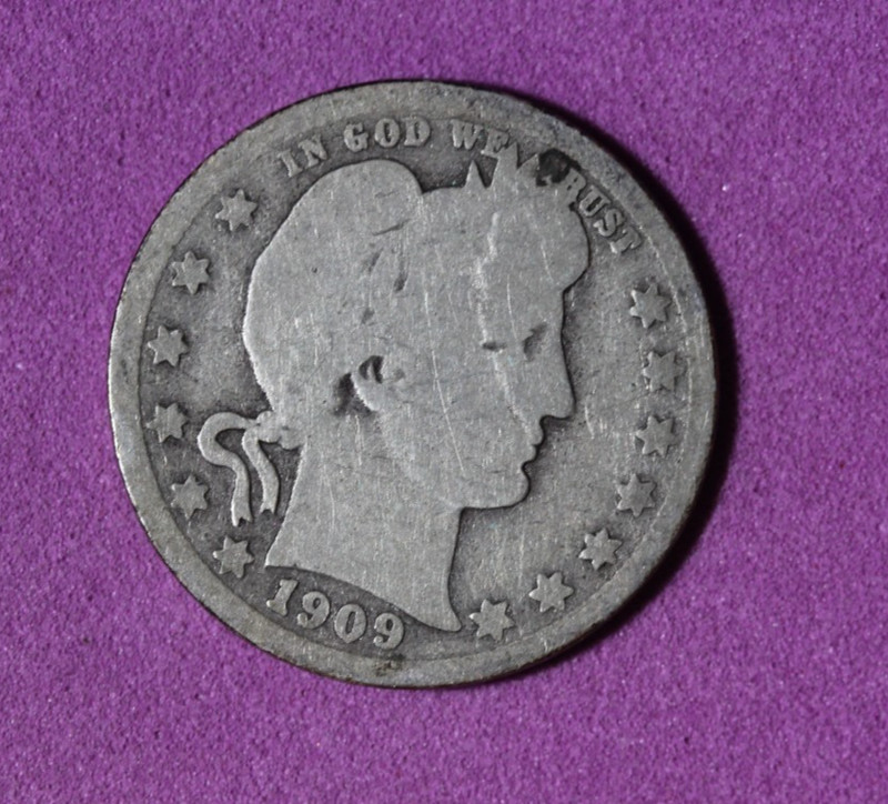 1909- Barber Quarter #P34884