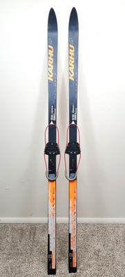 188cm KARHU XCD 7300 Full Metal Waxable X-Country Downhill Skis w Cable Bindings