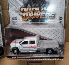 Greenlight 2018 Silverado 3500HD  USA-1 Dually Drivers Truck Gooseneck Jam