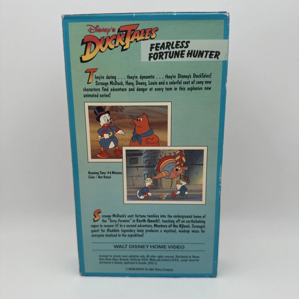Disney's Ducktales (VHS, 1991) Fearless Fortune Hunter OOP Rare Animation HTF FS - Image 3 of 4