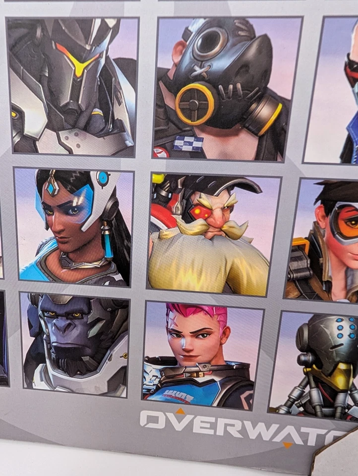 Collage de personajes Overwatch impresión de arte de pared placa de madera videojuego ventisca Foto 3 de 4