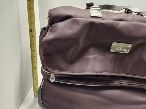 JM New York Luggage Expandable Double Decker Duffle Brown Pull Wheels Handles - Imagen 15 de 16