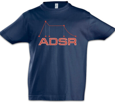 Synthesizer ADSR III Kids Boys T-Shirt Techno DJ Audio Wave Electro Synthesizer