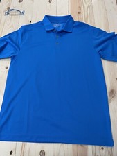 Nike Golf Polo Shirt Mens Sz L Blue Short Sleeve Dri-Fit SI18