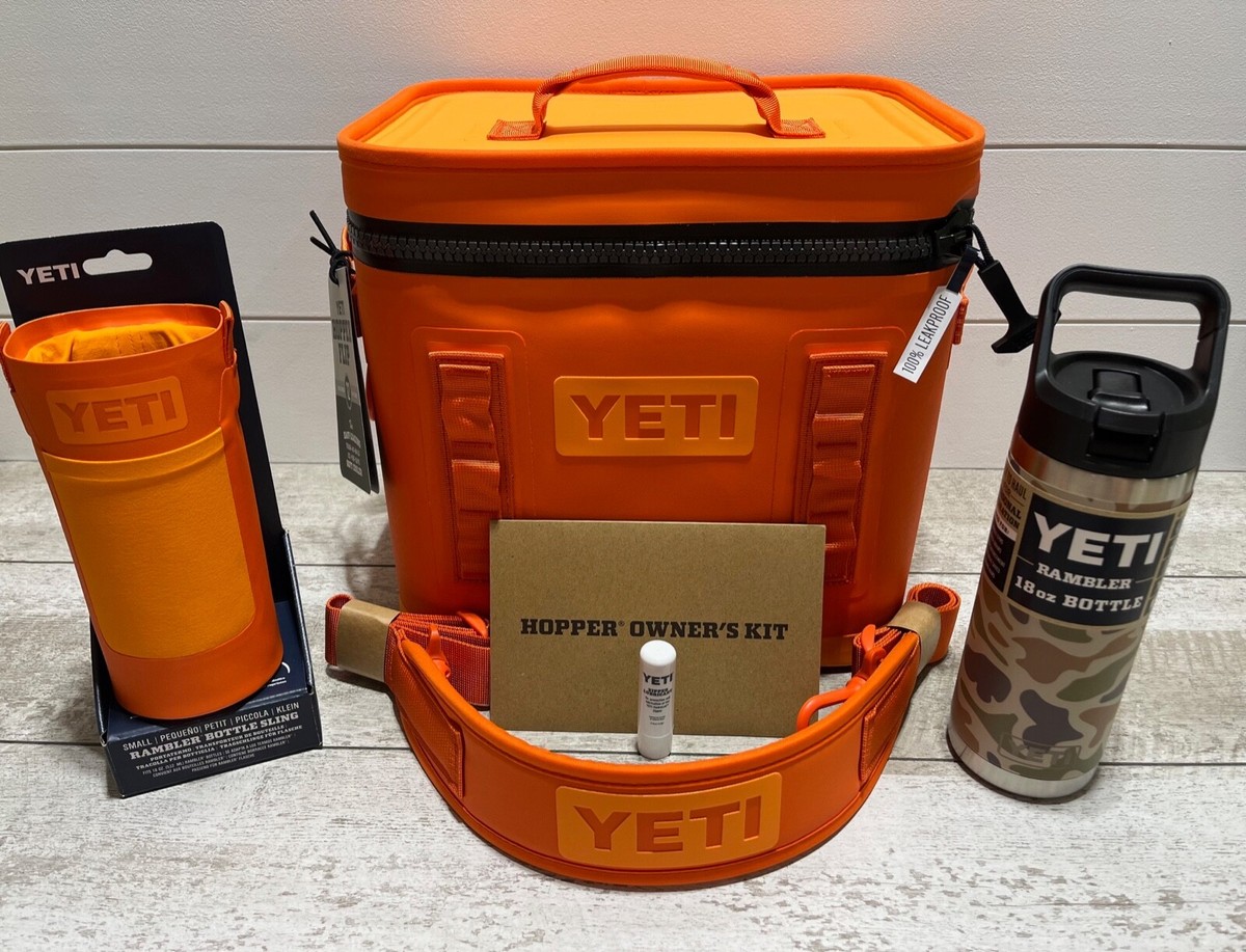 YETI Hopper Flip 12 Soft Cooler+SM BOTTLE SLING👑KING CRAB ORANGE
