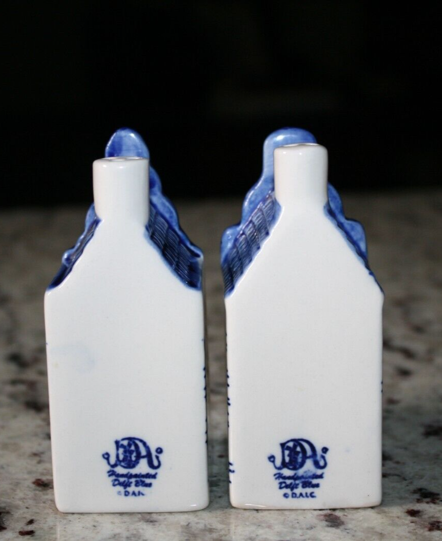 Vintage Hand Painted Delft Blue Canal House Salt & Pepper Shakers 3 3/4” Tall eBay