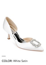 Badgley Mischka Women's Fabia Pump 10 Soft White Satin EUC