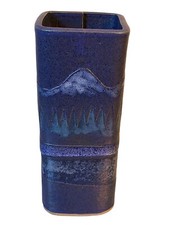 Michel McCarter Modernist Pacific Northwest Studio Pottery Purple Mountain Trees