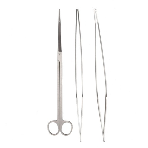 3in1 Stainless Steel Aquarium Aquatic Plant Tweezers Scissors Curve Straight NEW - Picture 3 of 8