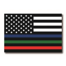 Magnet Me Up Thin Line Flag Magnet Decal 4x6 - in Support of Police, Fire, Milit
