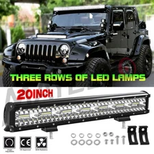 20" inch 420W Led Light Bar Tri Row Spot Flood Combo Work 4WD Truck SUV ATV 22''
